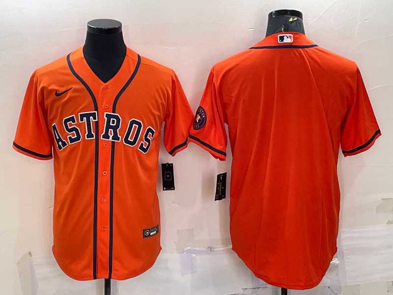Mens Houston Astros Blank Orange With Patch Stitched MLB Cool Base Nike Jersey->houston astros->MLB Jersey
